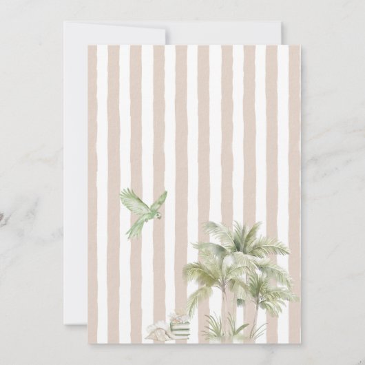 Moderne Waterverf Tropisch Strand Palm Serenity Sa Kaart (Achterkant)