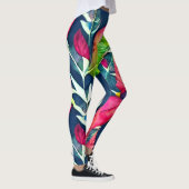 Moderne waterverf tropische bladeren patroon leggings (Rechts)