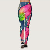 Moderne waterverf tropische bladeren patroon leggings (Achterkant)