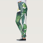 Moderne waterverf tropische bladeren patroon leggings<br><div class="desc">Moderne Hawaïaanse waterverf tropische bladeren patroon legging.</div>