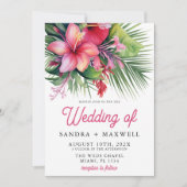 Moderne Waterverf Tropische Botanische Bruiloft Kaart (Voorkant)