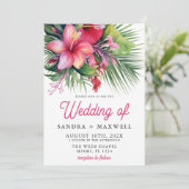 Moderne Waterverf Tropische Botanische Bruiloft Kaart (Staand voorkant)
