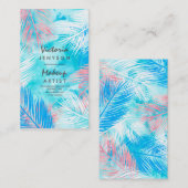 Moderne waterverf tropische palmboom Makeup kunste Visitekaartje (Voorkant / Achterkant)