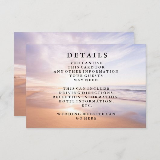 Moderne Waterverf Tropische zon Huwelijksinformati Informatiekaartje (Voorkant / Achterkant)