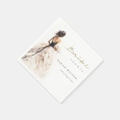 Moderne waterverf trouwjurk bruidsdouche servet (Hoek)