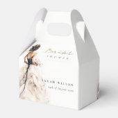 Moderne Waterverf Trouwjurk Vrijgezellenfeest Bedankdoosjes (Achterkant)