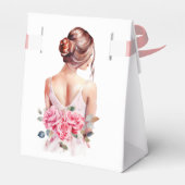 Moderne Waterverf Trouwjurk Vrijgezellenfeest Bedankdoosjes (Achterkant)