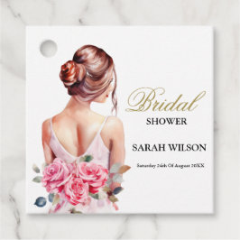 Moderne Waterverf Trouwjurk Vrijgezellenfeest Bedankjes Labels