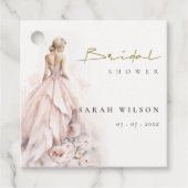 Moderne Waterverf Trouwjurk Vrijgezellenfeest Bedankjes Labels (Voorkant)