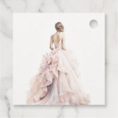 Moderne Waterverf Trouwjurk Vrijgezellenfeest Bedankjes Labels (Achterkant)