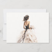 Moderne Waterverf Trouwjurk Vrijgezellenfeest Bedankkaart (Achterkant)