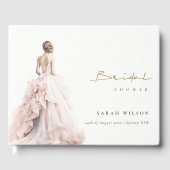 Moderne Waterverf Trouwjurk Vrijgezellenfeest Gastenboek (Voorkant)