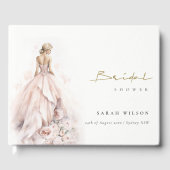 Moderne Waterverf Trouwjurk Vrijgezellenfeest Gastenboek (Voorkant)