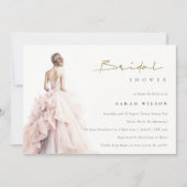 Moderne Waterverf Trouwjurk Vrijgezellenfeest Kaart (Voorkant)