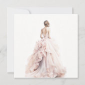 Moderne Waterverf Trouwjurk Vrijgezellenfeest Kaart (Achterkant)