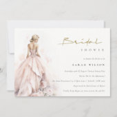 Moderne Waterverf Trouwjurk Vrijgezellenfeest Kaart (Voorkant)