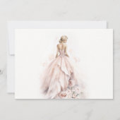 Moderne Waterverf Trouwjurk Vrijgezellenfeest Kaart (Achterkant)