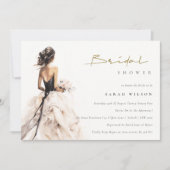 Moderne Waterverf Trouwjurk Vrijgezellenfeest Kaart (Voorkant)