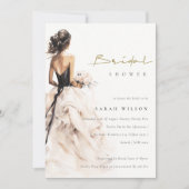 Moderne Waterverf Trouwjurk Vrijgezellenfeest Kaart (Voorkant)