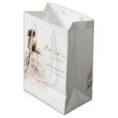 Moderne Waterverf Trouwjurk Vrijgezellenfeest Medium Cadeauzakje (Voorkant Gekanteld)