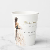 Moderne Waterverf Trouwjurk Vrijgezellenfeest Papieren Bekers (Achterkant)