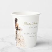 Moderne Waterverf Trouwjurk Vrijgezellenfeest Papieren Bekers (Voorkant)