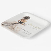 Moderne Waterverf Trouwjurk Vrijgezellenfeest Papieren Bordje (Gebogen)