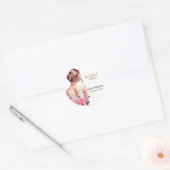 Moderne Waterverf Trouwjurk Vrijgezellenfeest Ronde Sticker (Envelop)