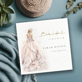 Moderne Waterverf Trouwjurk Vrijgezellenfeest Servet