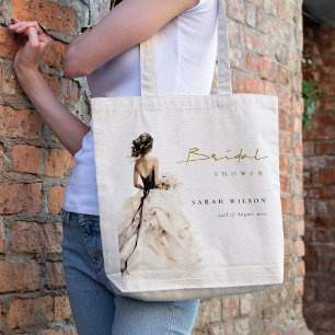 Moderne Waterverf Trouwjurk Vrijgezellenfeest Tote Bag