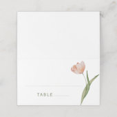 Moderne Waterverf Tulp Wedding Plaatskaartje (Buitenkant ongevouwen)