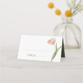 Moderne Waterverf Tulp Wedding Plaatskaartje (Voorkant)