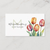Moderne Waterverf Tulps Visitekaartje (Voorkant)