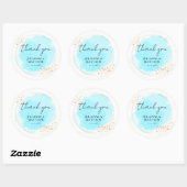 Moderne Waterverf turquoise dank u bruiloft Ronde Sticker (Vel)