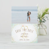 Moderne Waterverf Twig Bloom Geometrische foto Save The Date (Staand voorkant)