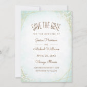 Moderne Waterverf Twig Bloom Geometrische foto Save The Date (Achterkant)