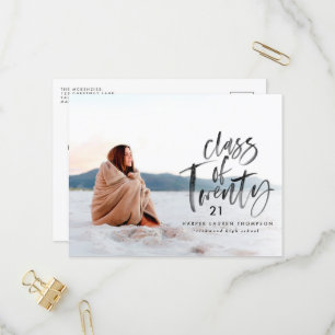 moderne waterverf typografie afstuderen foto invit uitnodiging briefkaart