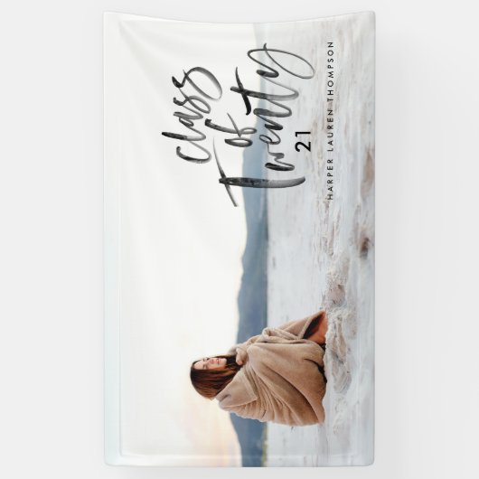 Moderne waterverf typografie afstuderen fotokoffie spandoek (Verticaal)