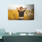 Moderne waterverf typografie afstuderen fotokoffie spandoek (Beurs)