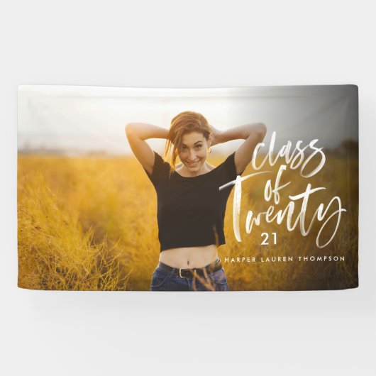 Moderne waterverf typografie afstuderen fotokoffie spandoek (Horizontaal)