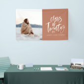 Moderne waterverf typografie afstuderen fotokoffie spandoek (Beurs)