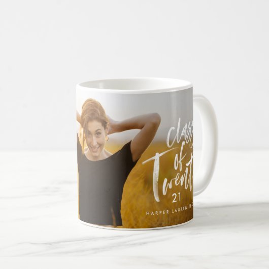 Moderne waterverf typografie afstuderen Photo Invi Koffiemok (Voorkant rechts)