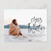 Moderne waterverf typografie afstuderen Photo Invi Uitnodiging Briefkaart (Voorkant)