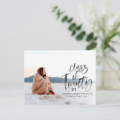 Moderne waterverf typografie afstuderen Photo Invi Uitnodiging Briefkaart (Staand voorkant)