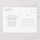 Moderne waterverf typografie afstuderenFoto Uitnodiging Briefkaart (Achterkant)