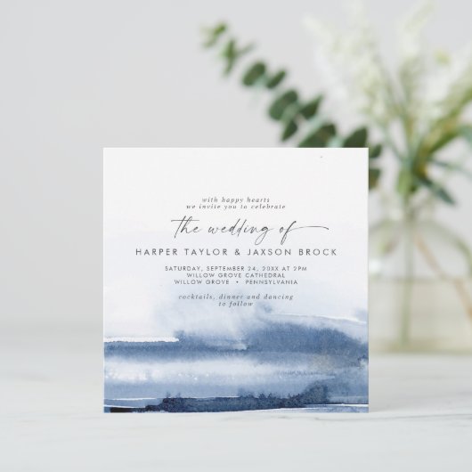 Moderne Waterverf | Uitnodiging tot het uitzenden  (Staand voorkant)