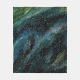 Moderne Waterverf, universeel met handschilderde m Fleece Deken