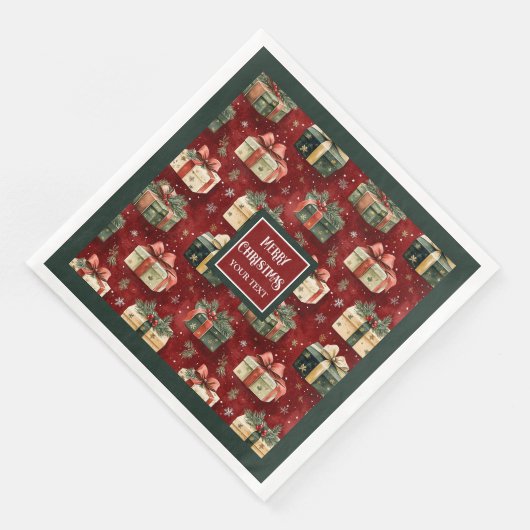 Moderne Waterverf Vakantie Rood Groen Servetten Gi (Hoek)