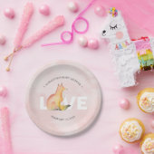 Moderne Waterverf Valentijnsdag Fox Papieren Bordje (Feest)