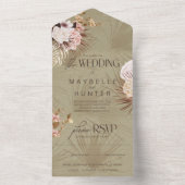 Moderne Waterverf van Bohemen All In One Uitnodiging (Binnen)